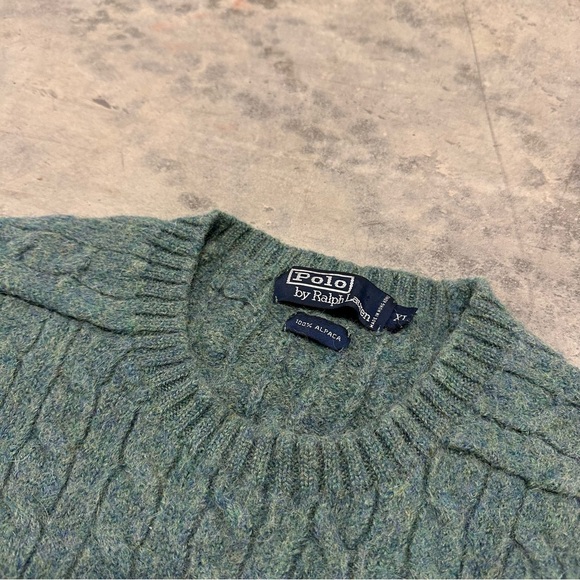 POLO Ralph Lauren mens cable knit 100% alpaca sweater XL - Picture 3 of 11